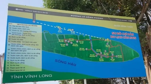 Hướng dẫn đường đi đến Cồn Sơn